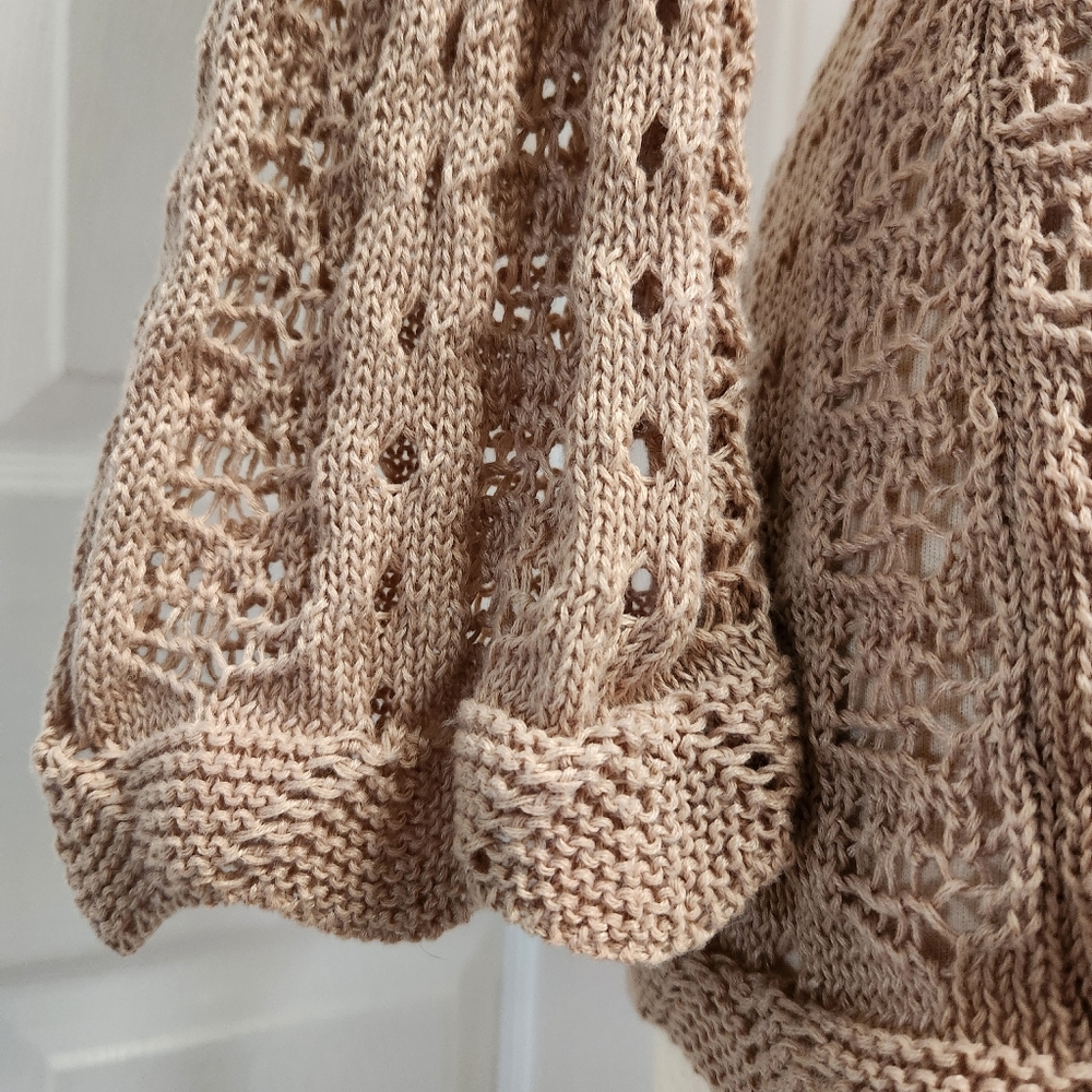 Crochet/Knit Mini Dress/Bathing Suit Cover-Up with Open Back - Picture 6 of 14